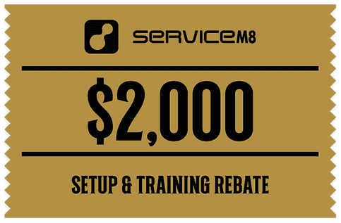 ServiceM8 $2,000 setup and training rebate